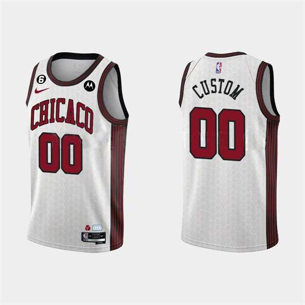 Mens Chicago Bulls Active Player Custom 2022-23 White City Edition Stitched Basketball Jersey